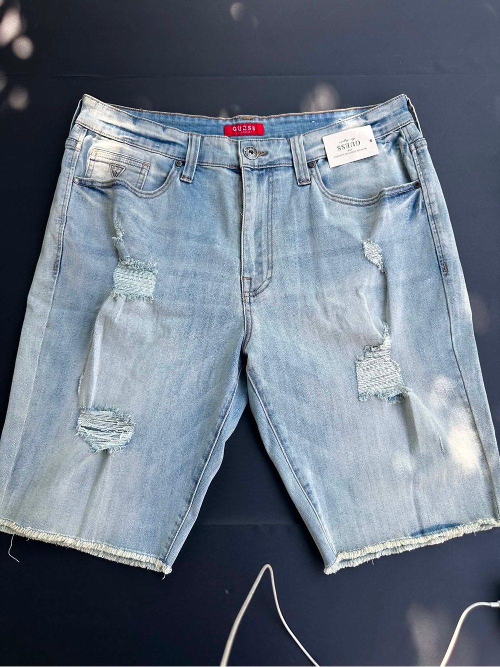 GUESS Light Blue Distressed Denim Jean Shorts sz 36